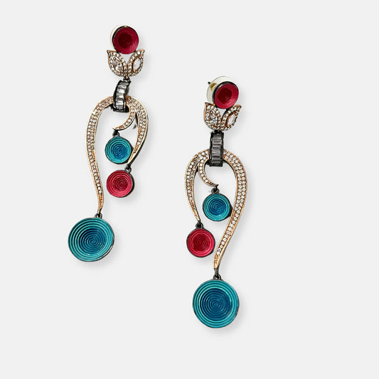 Cubic Zirconia Danglers Earrings-10056