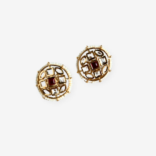 Kundan Stud Earrings-10008