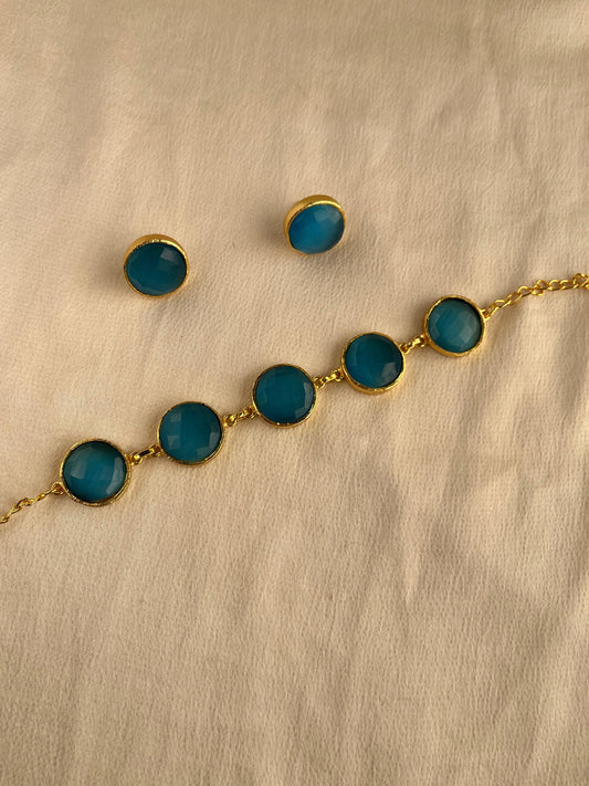 Gold Spirited 18K Plated Contemporary Necklace Set 10004 - Jewelit