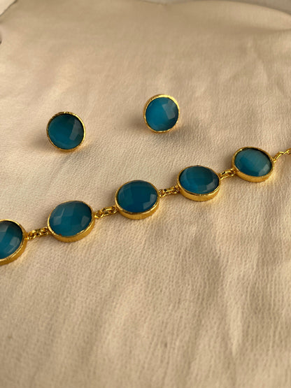 Gold Spirited 18K Plated Contemporary Necklace Set 10004 - Jewelit