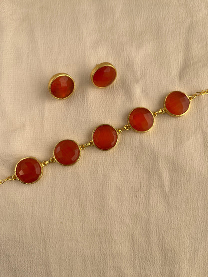 Gold Spirited 18K Plated Contemporary Necklace Set 10004 - Jewelit