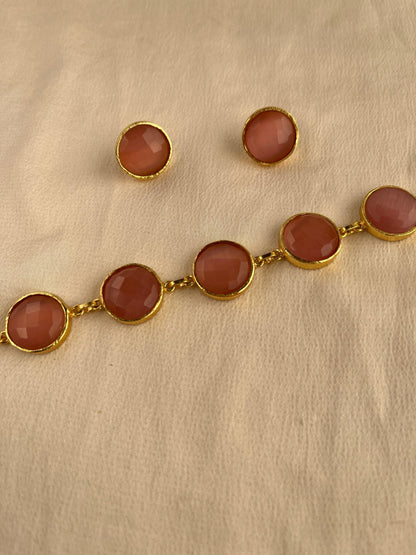 Gold Spirited 18K Plated Contemporary Necklace Set 10004 - Jewelit