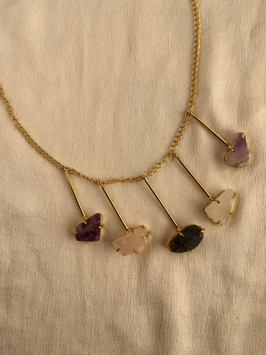 Gold Spirited 18K Plated Contemporary Necklace Set 10010 - Jewelit