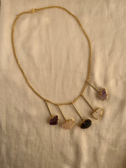 Gold Spirited 18K Plated Contemporary Necklace Set 10010 - Jewelit