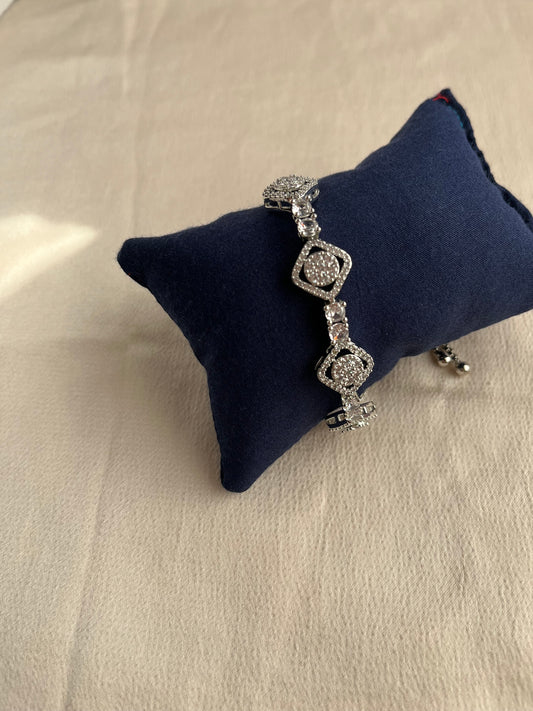 Women Cubic Zirconia Silver Plated Bracelet