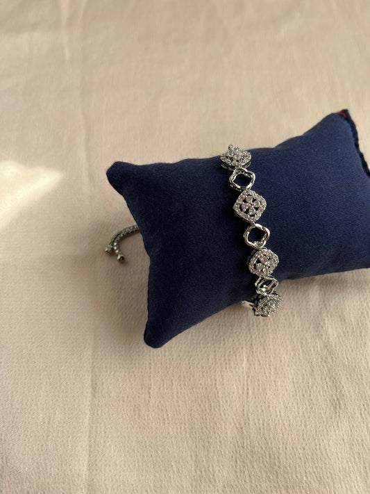 Mia Women Cubic Zirconia Silver Plated Bracelet