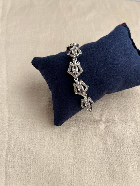 Mia Women Cubic Zirconia Silver Plated Bracelet