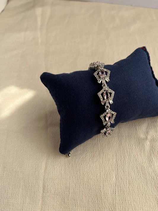 Mia Women Cubic Zirconia Silver Plated Bracelet