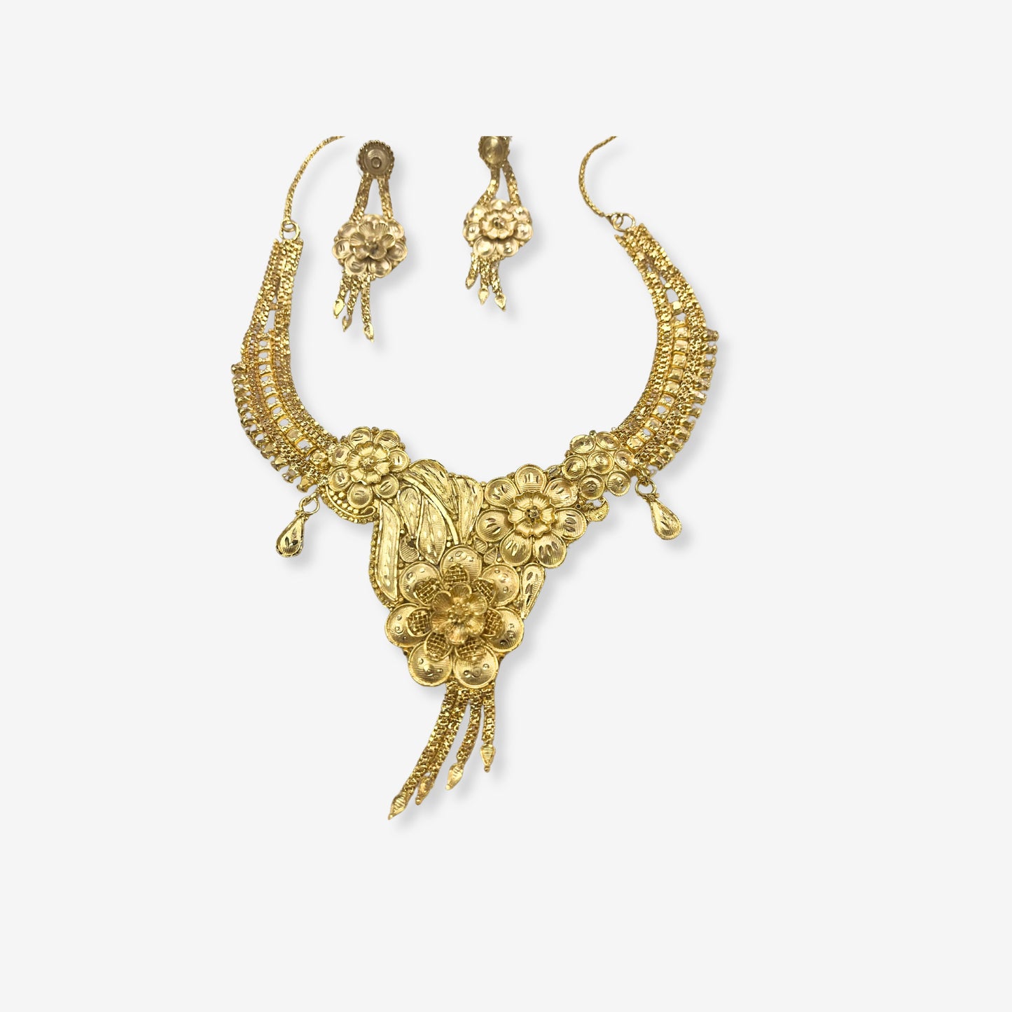Gold Plated Necklace Set with Earrings 10014