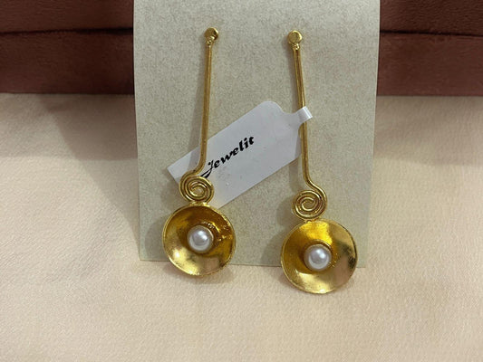 Gold Spirited 18K Plated Contemporary Earrings  10025