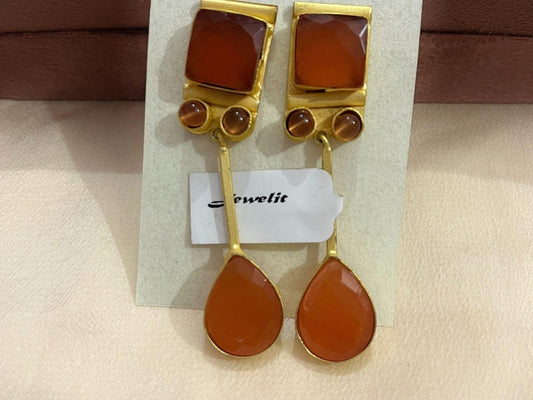 Gold Spirited 18K Plated Contemporary Earrings  10030