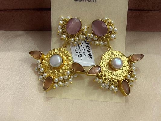 Gold Spirited 18K Plated Contemporary Earrings  10044