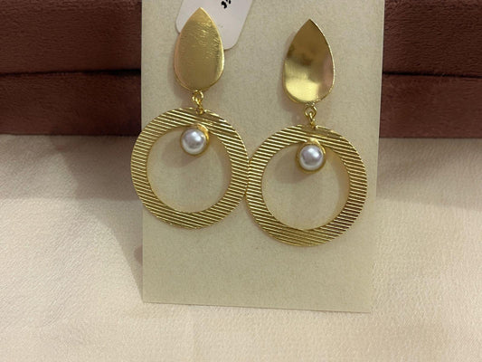 Gold Spirited 18K Plated Contemporary Earrings  10045