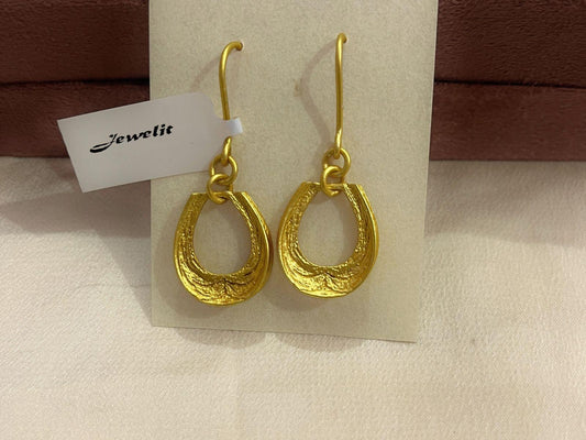 Gold Spirited 18K Plated Contemporary Earrings  10012