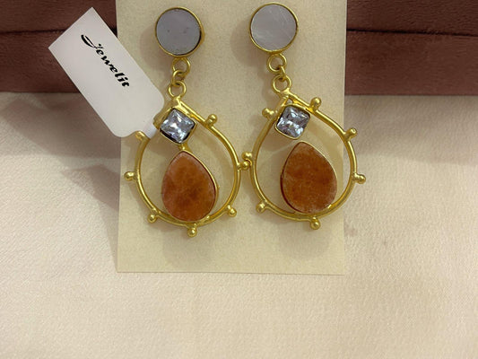 Gold Spirited 18K Plated Contemporary Earrings  10056