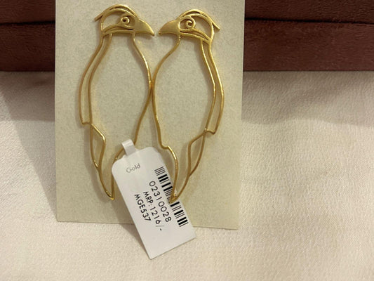 Gold Spirited 18K Plated Contemporary Earrings  10048