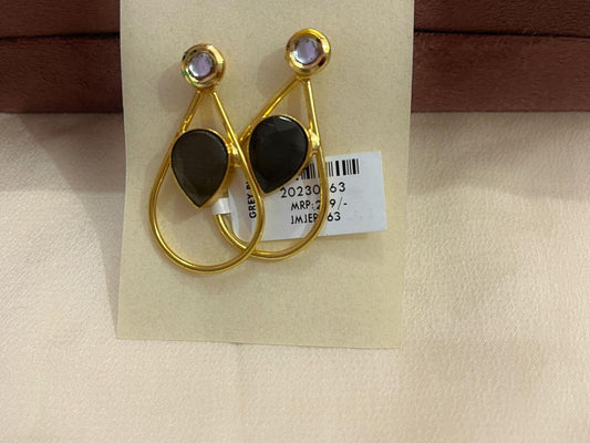 Gold Spirited 18K Plated Contemporary Earrings  10047