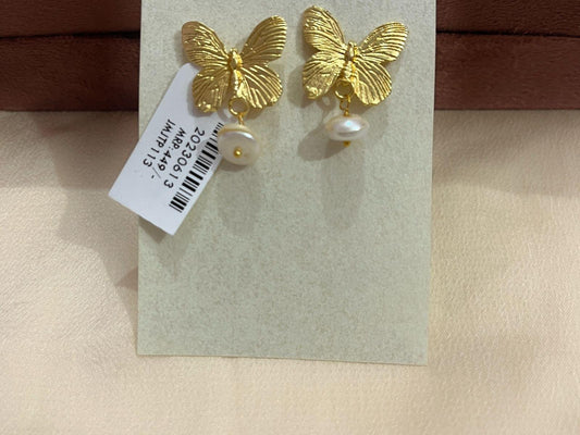 Gold Spirited 18K Plated Contemporary Earrings  10049