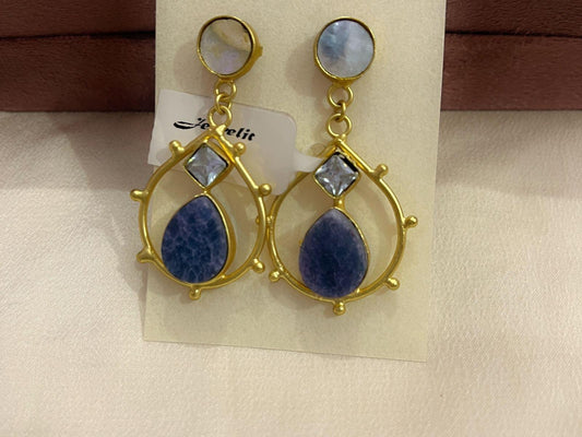 Gold Spirited 18K Plated Contemporary Earrings  10055