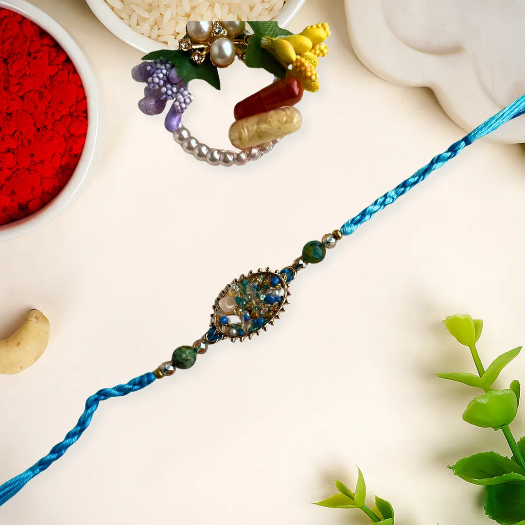 Crystal Chips American Diamond Rakhi