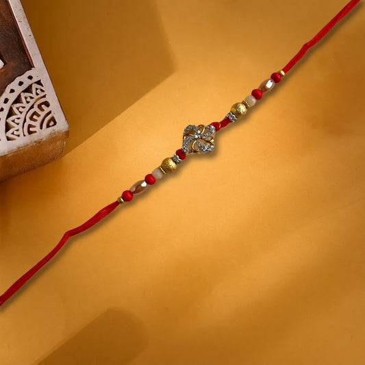 Imperial American Diamond Flower Thread Rakhi