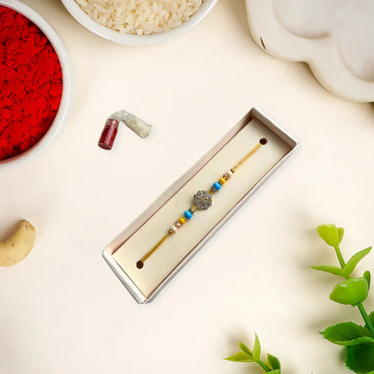 Beige Elegant American Diamond Rakhi