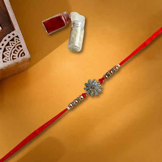 Imperial American Diamond Flower Rakhi