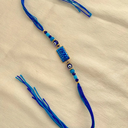 Evil Eye Beaded Thread Rakhi