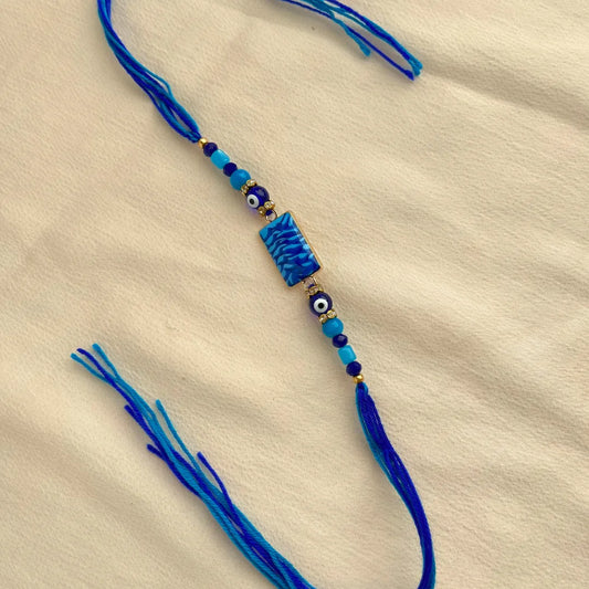Evil Eye Beaded Thread Rakhi