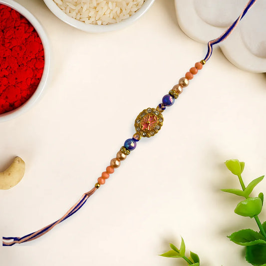 Pink Meena Pastel Thread Rakhi