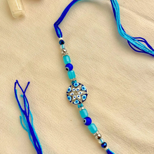 Trendy Evil Eye Beaded Thread Rakhi
