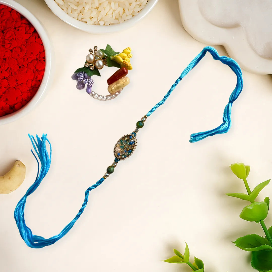 Crystal Chips American Diamond Rakhi