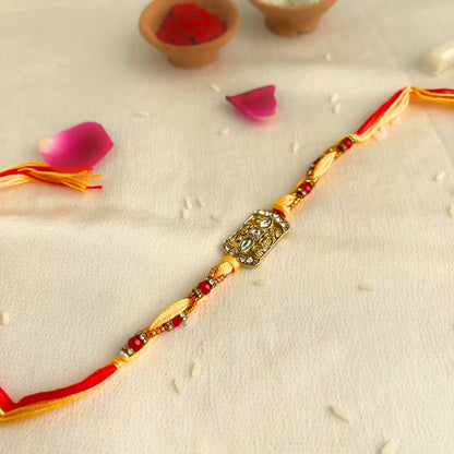 Pearl  Embellished Knot Mauli Rakhi