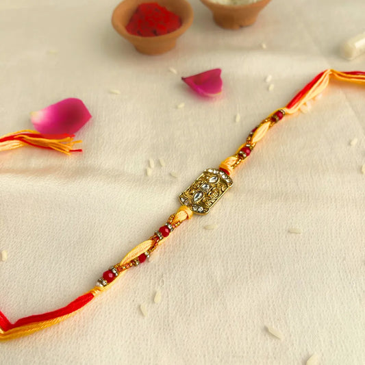 Pearl  Embellished Knot Mauli Rakhi
