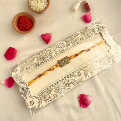 Pearl  Embellished Knot Mauli Rakhi