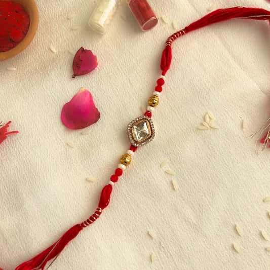Moissanite Kundan Rakhi