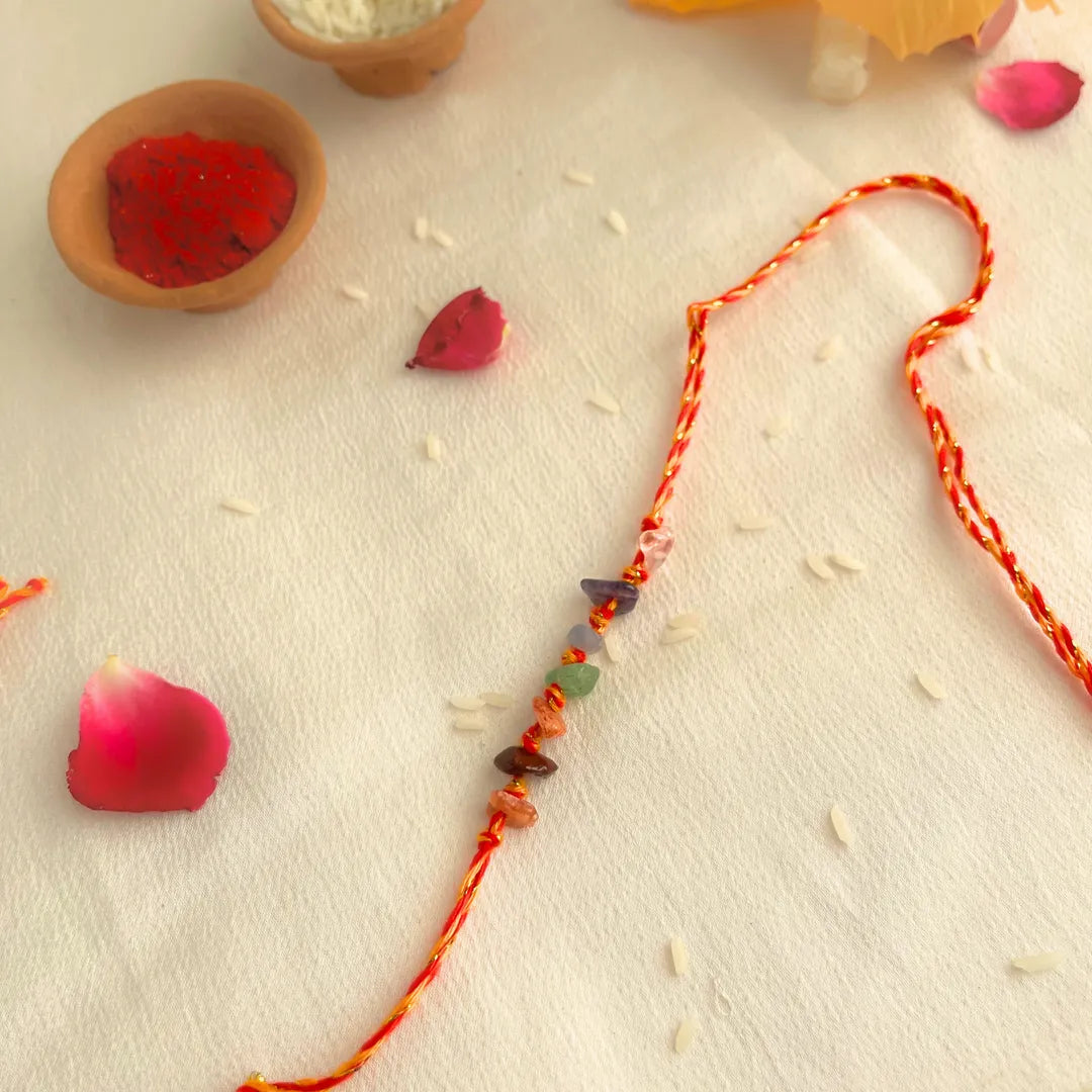 Natural Stone Multicolor Rakhi