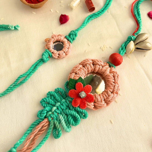 Crochet Bhaiya Bhabhi Lumba Set Rakhi