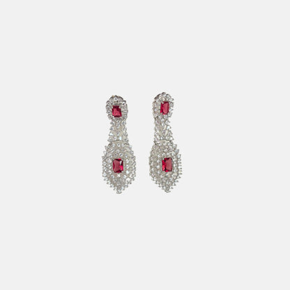 Cubic Zirconia Silver Plated Necklace Set 10024