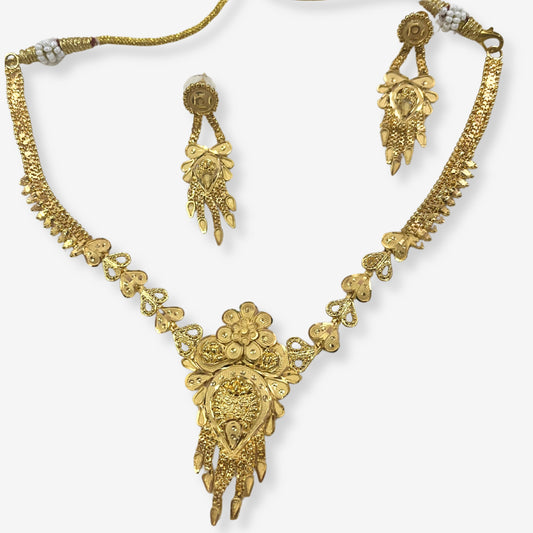 Gold Plated Necklace Set with Earrings 10018