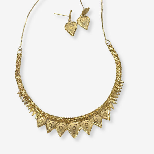 Gold Plated Necklace Set with Earrings 10016