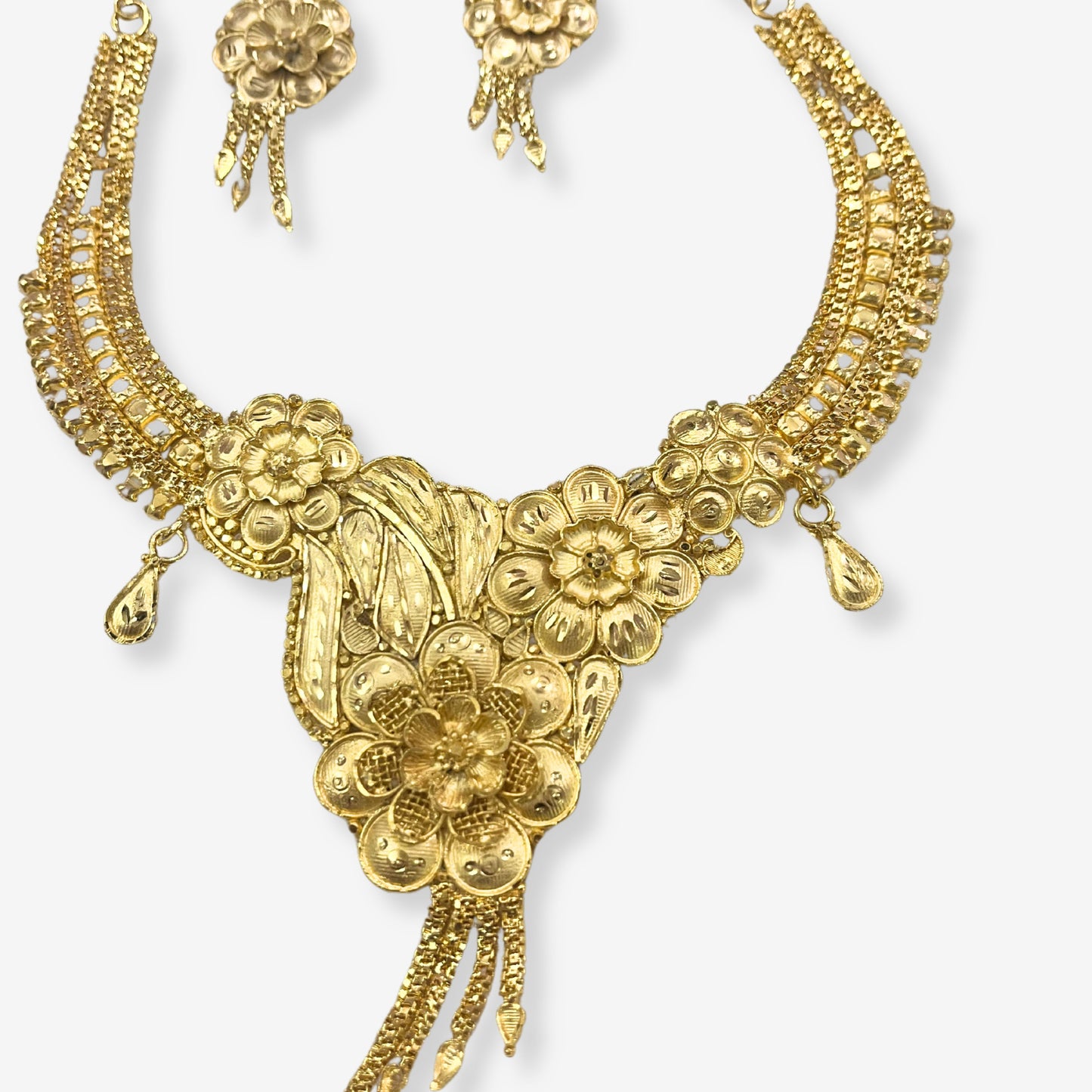 Gold Plated Necklace Set with Earrings 10014