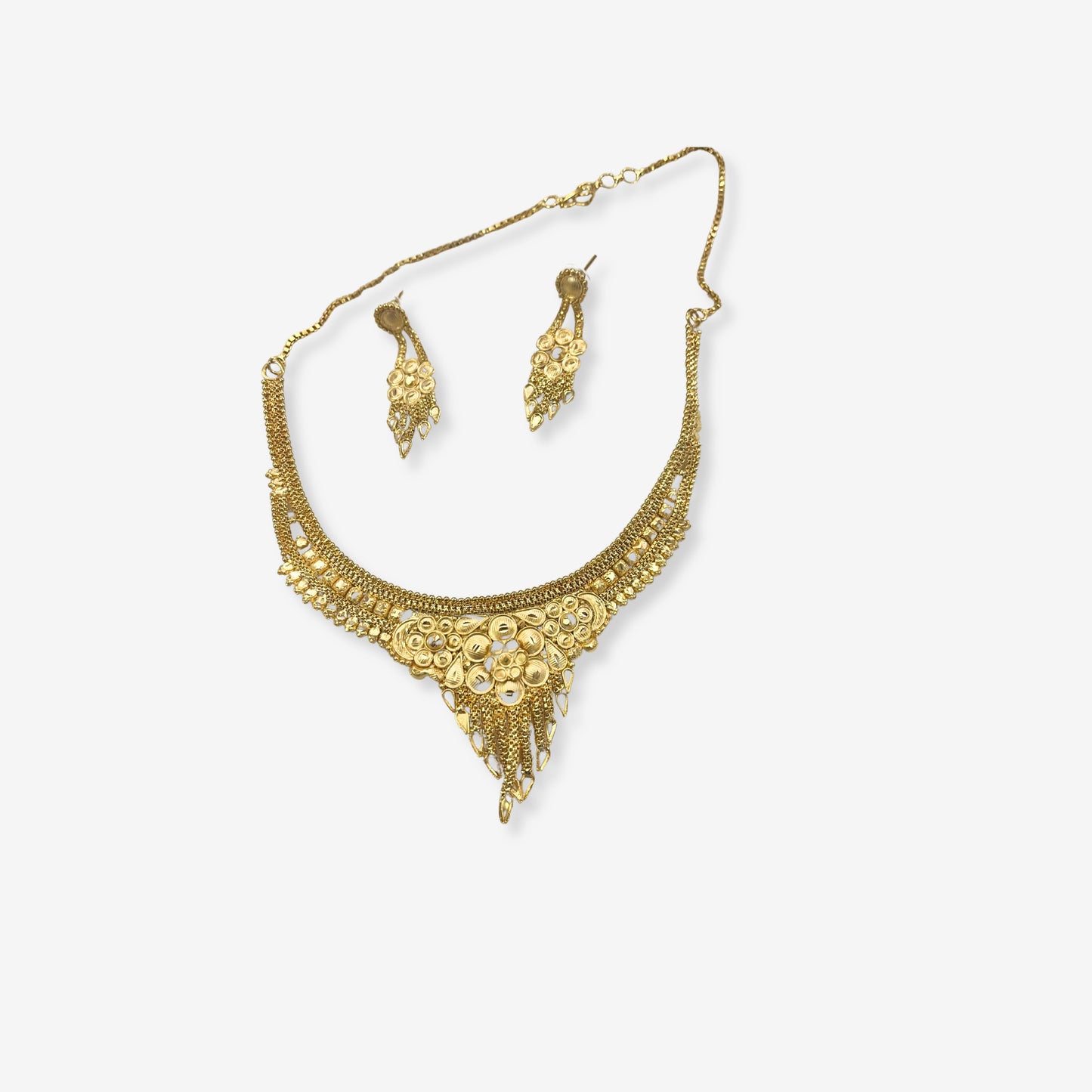Gold Plated Necklace Set with Earrings 10015