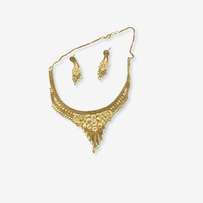 Gold Plated Necklace Set with Earrings 10015