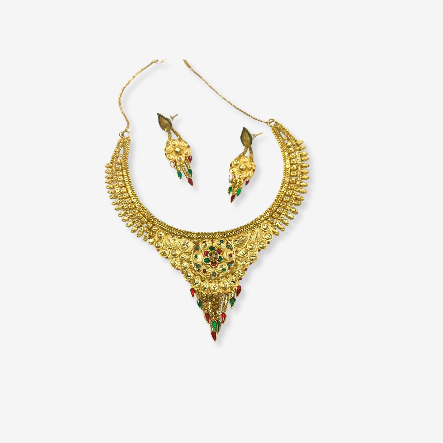 Gold Plated Necklace Set with Earrings 10013