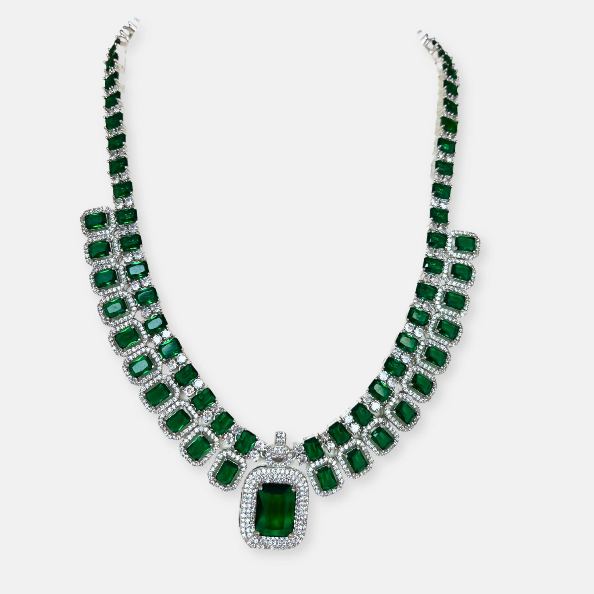 Emerald Long Necklace set - Jewelit