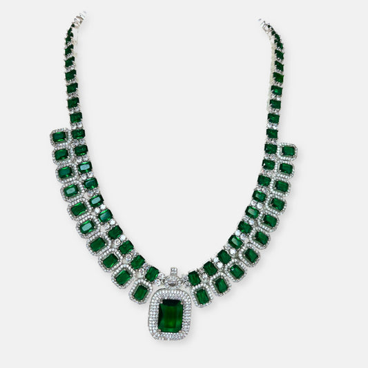 Emerald Long Necklace set - Jewelit