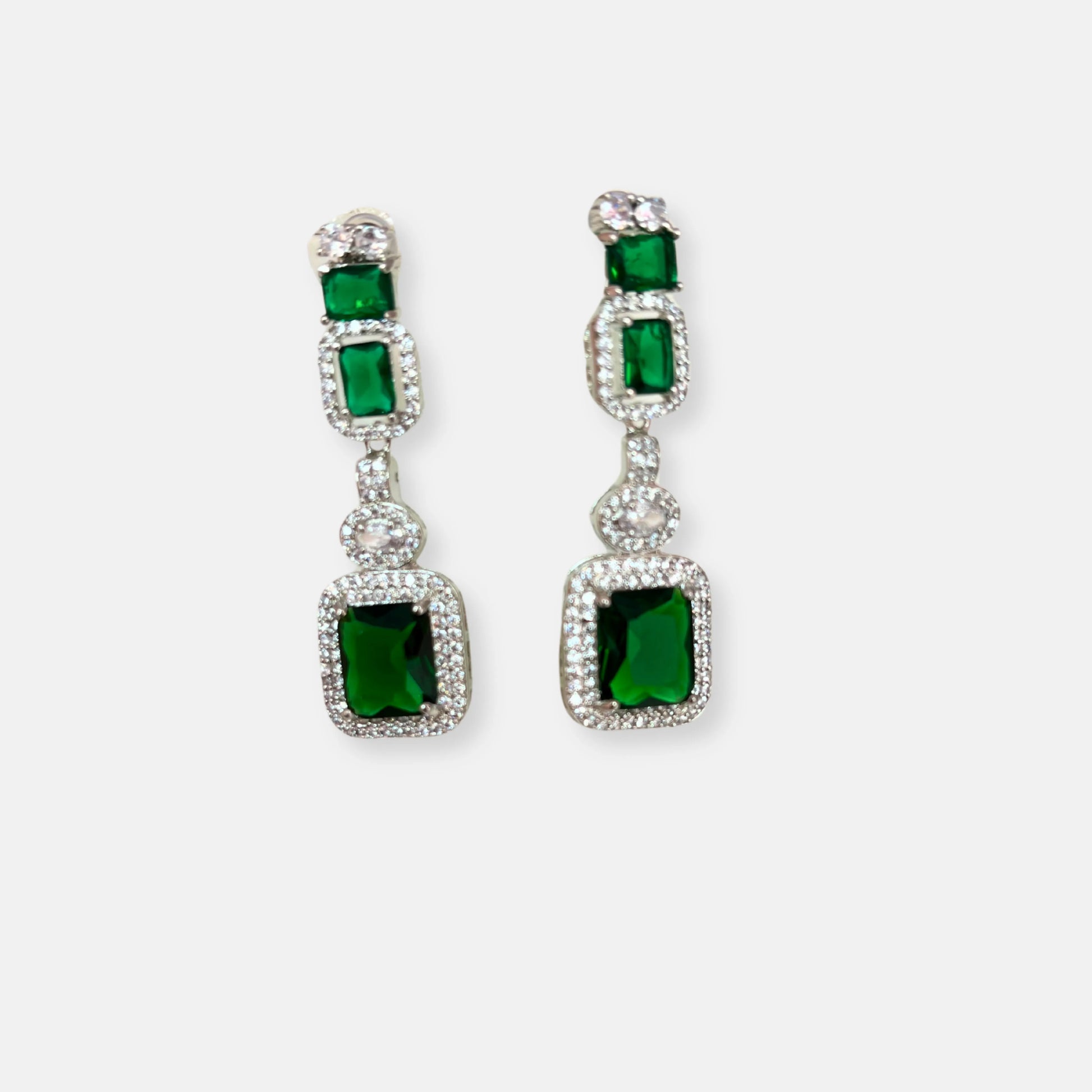 Emerald Long Necklace set - Jewelit