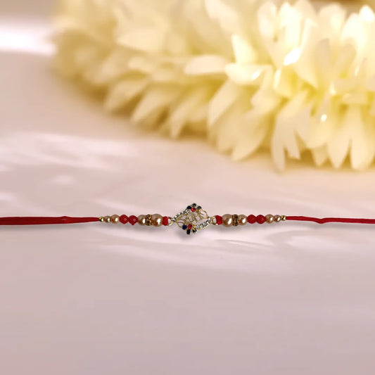 Flower Pastel Meena Work Rakhi