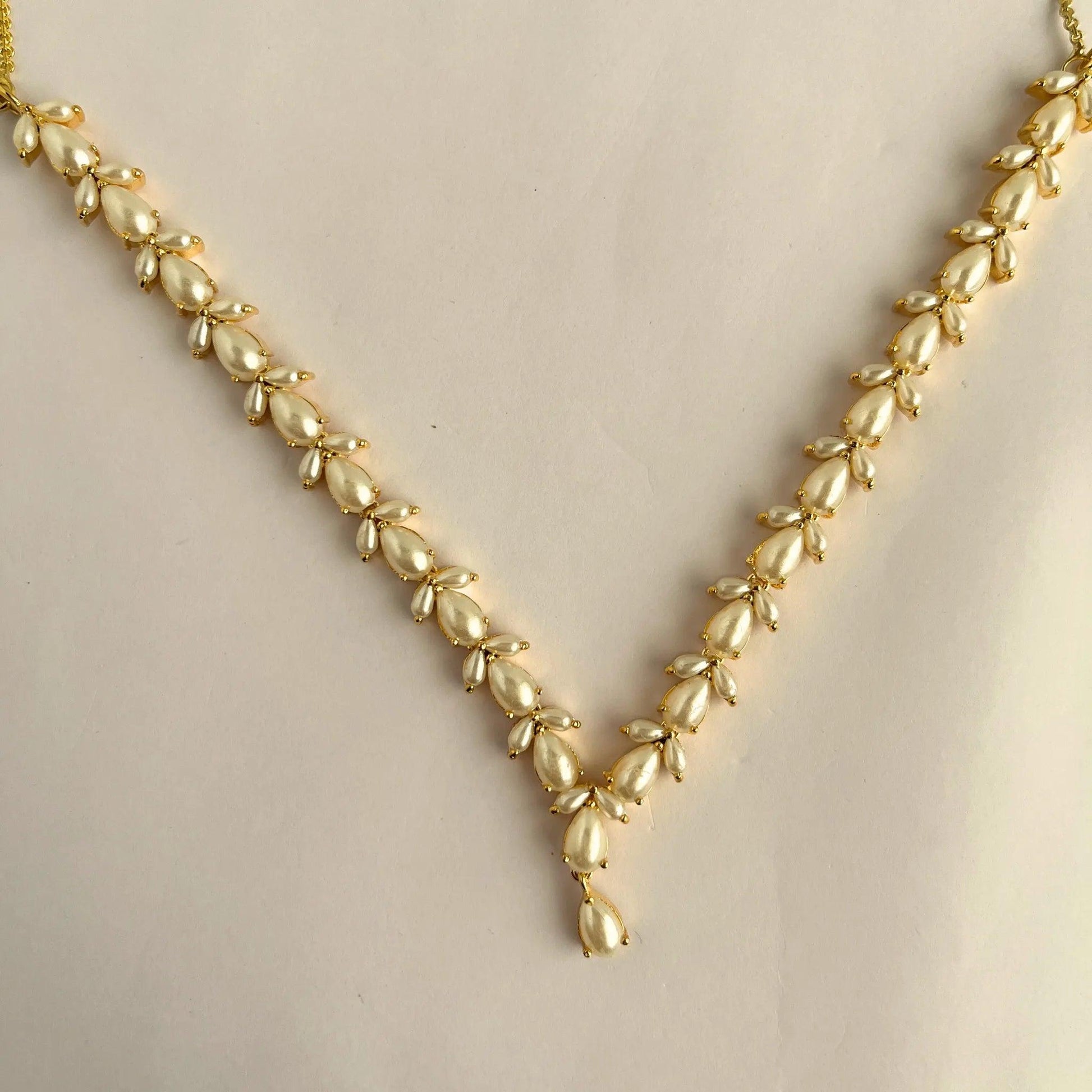 Moti Gold Plated Necklace Set 10003 - Jewelit